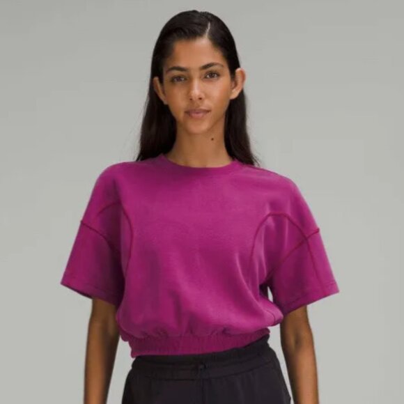 lululemon athletica Tops - Lululemon Pink Crop Top T Shirt